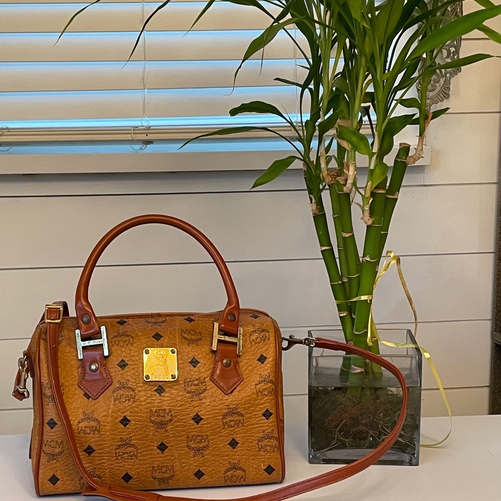 MCM Visetos Boston Bag